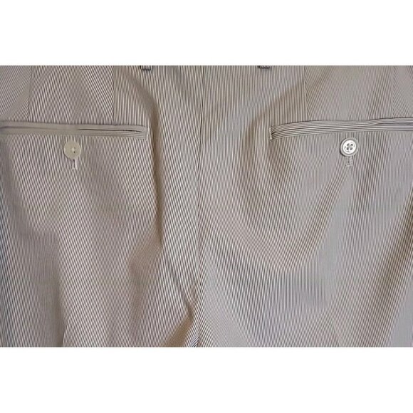 Express Photographer Seersucker Pants Gray White Mens 31x32 Dress Flat Front - Picture 3 of 10